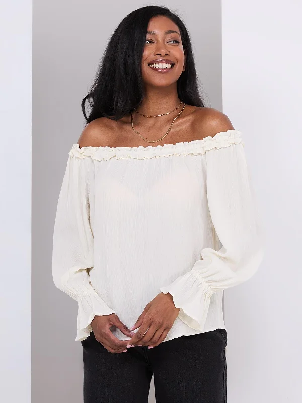 Off-The-Shoulder Top With Ruffle Details