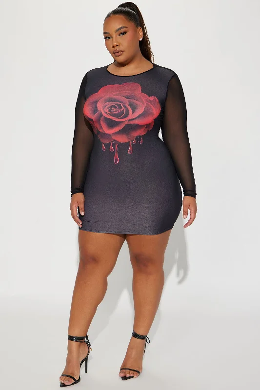 Amy Rose Mini Dress - Black