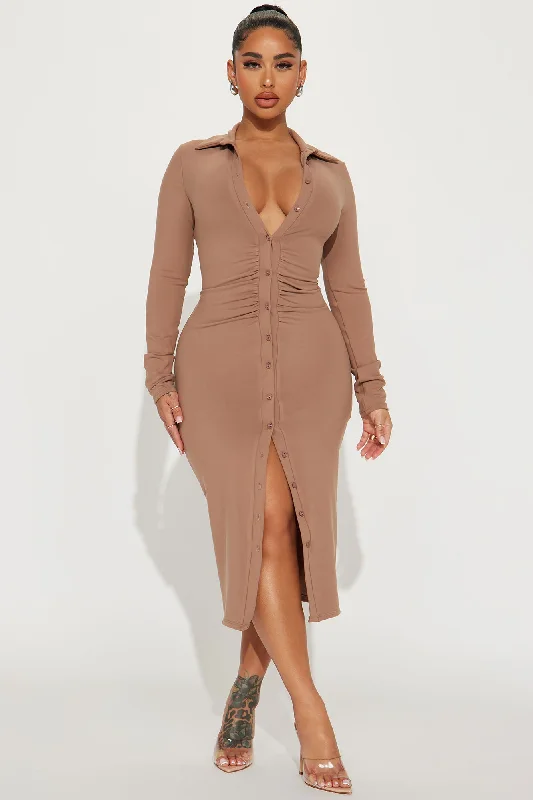 Annabelle Midi Shirt Dress - Mocha