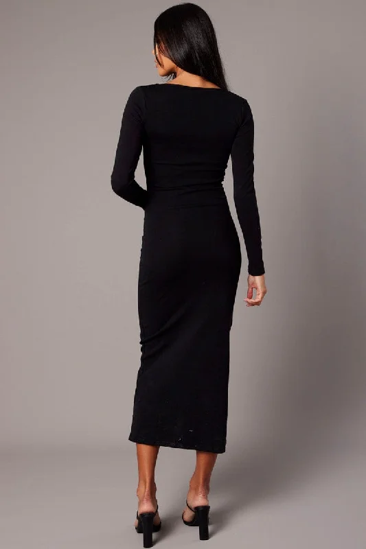 Black Bodycon Dress Long Sleeve