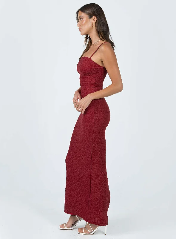 Buella Midi Dress Burgundy