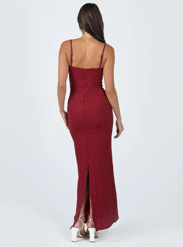 Buella Midi Dress Burgundy