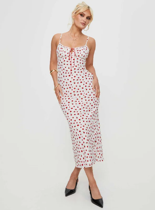 Caldwell Maxi Dress White / Red