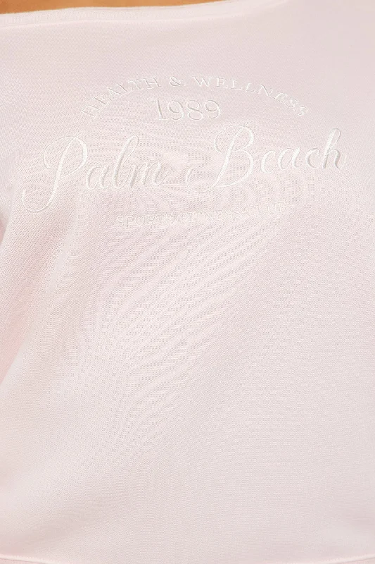 Cali Off Shoulder Sweatshirt - Pink