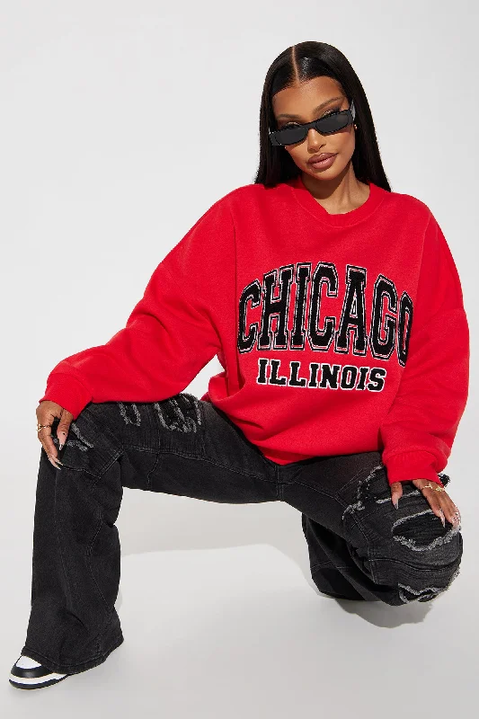 Chicago Crew Neck Sweatshirt - Red