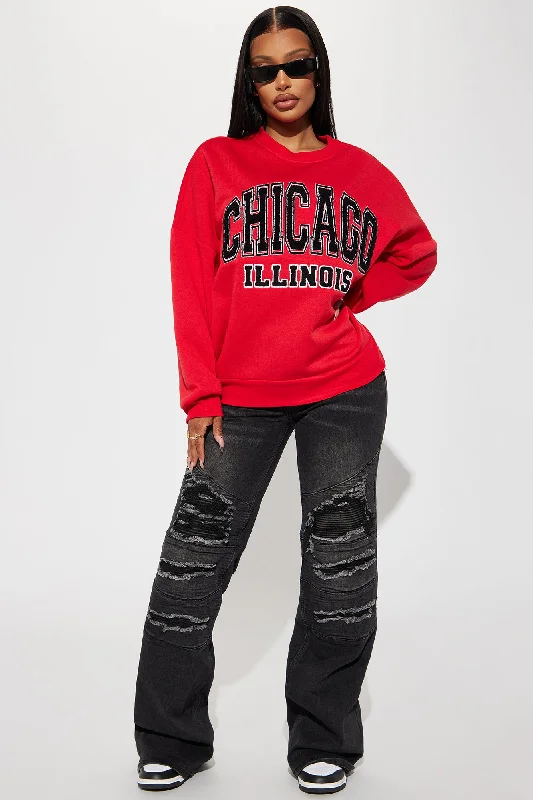 Chicago Crew Neck Sweatshirt - Red