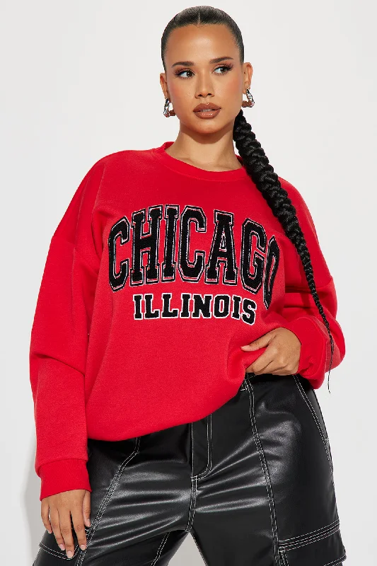 Chicago Crew Neck Sweatshirt - Red