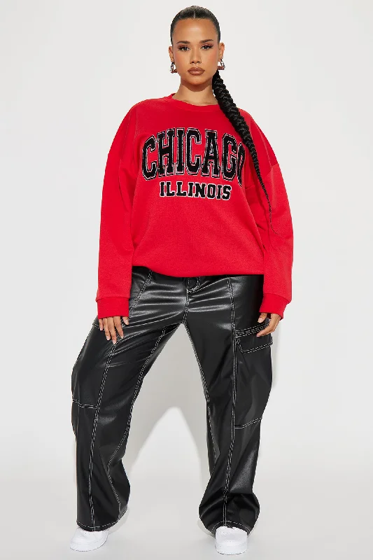 Chicago Crew Neck Sweatshirt - Red