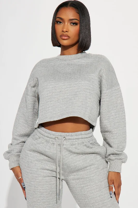 Chill With Me Lounge Sweatshirt - Heather Grey