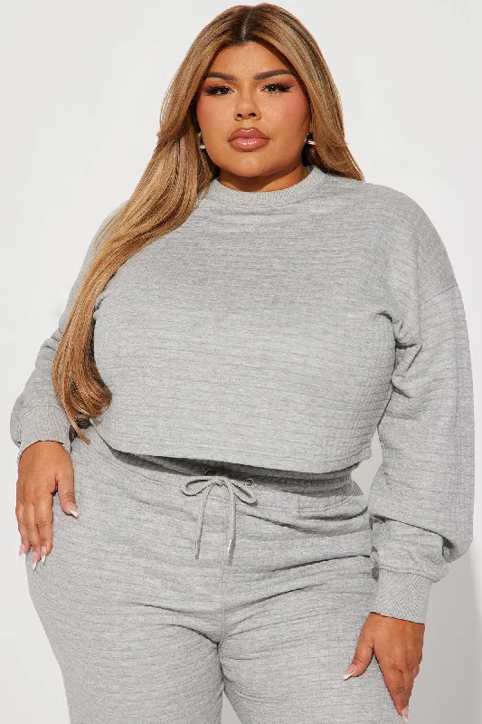 Chill With Me Lounge Sweatshirt - Heather Grey