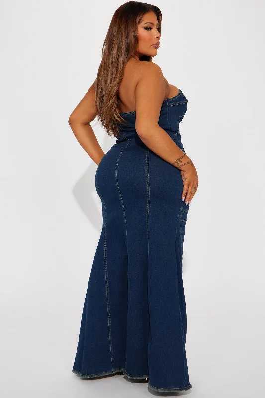 Danielle Denim Maxi Dress - Dark Wash