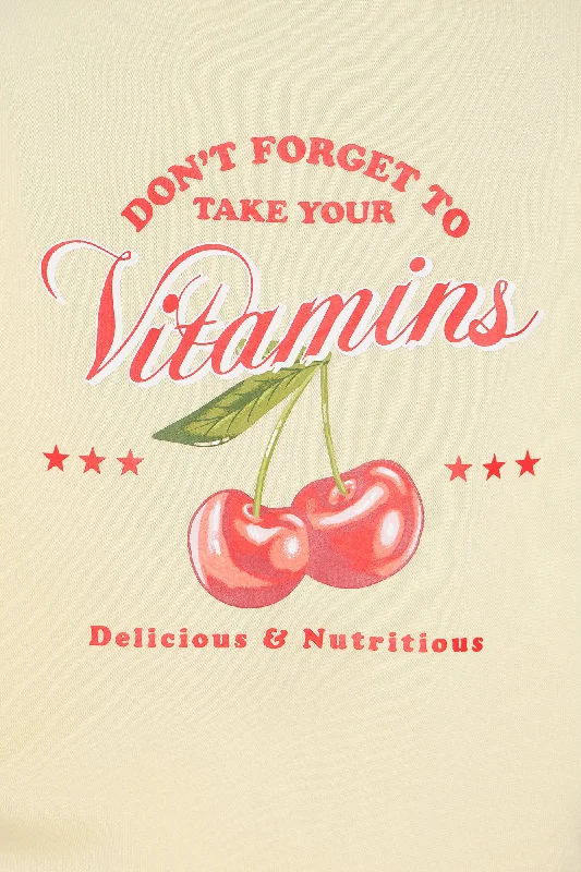 Don't Forget To Take Your Vitamins Cherries Sweatshirt - Yellow