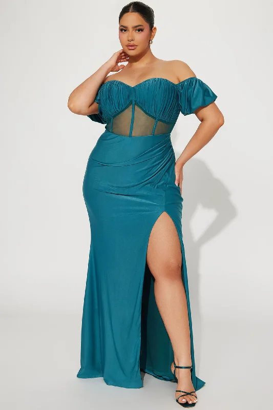 Emma Corset Gown - Teal