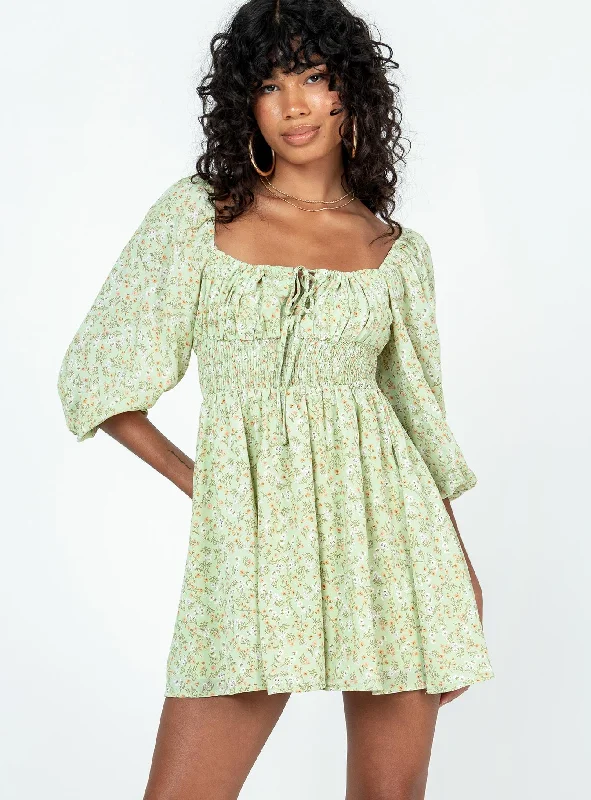 Evelyn Long Sleeve Mini Dress Multi