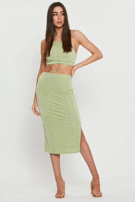 Green Midi Dress Bodycon