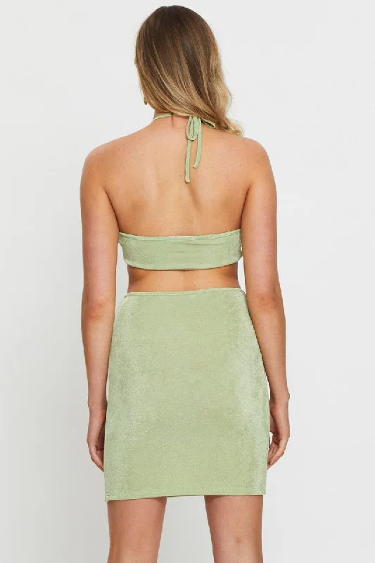 Green Mini Dress Sleeveless