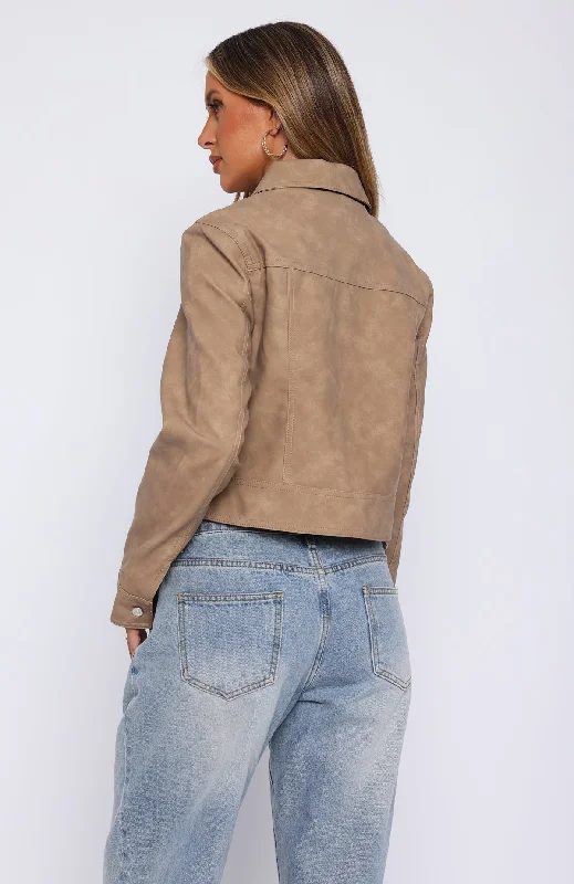 Hold Tight PU Jacket Camel