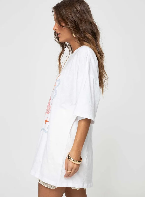 Howdy Oversized Tee White Multi