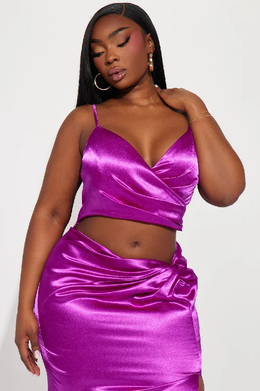 Isla Satin Gown - Magenta