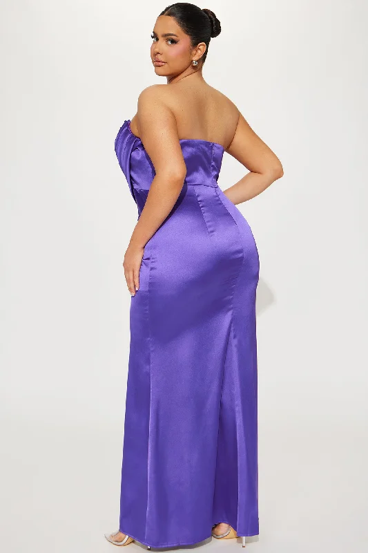 Janelle Satin Gown - Purple