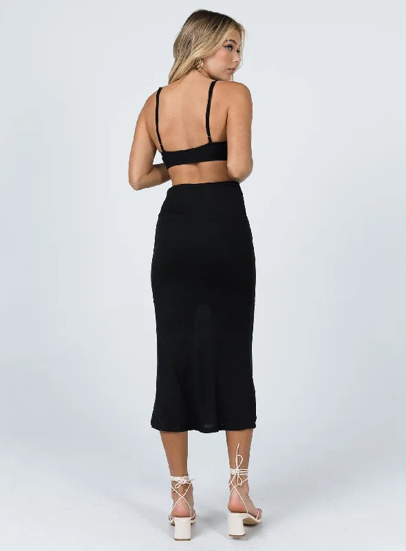 Jocelyn Cut Out Midi Dress Black