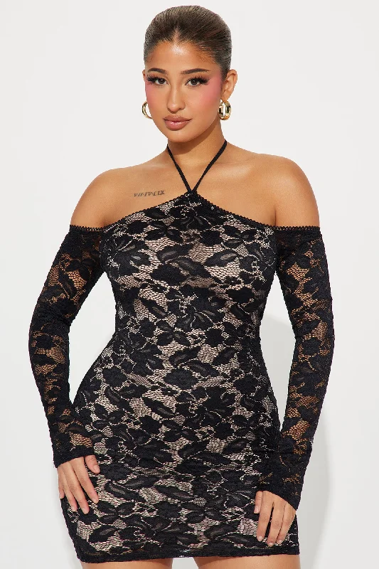 Kamila Lace Mini Dress - Black