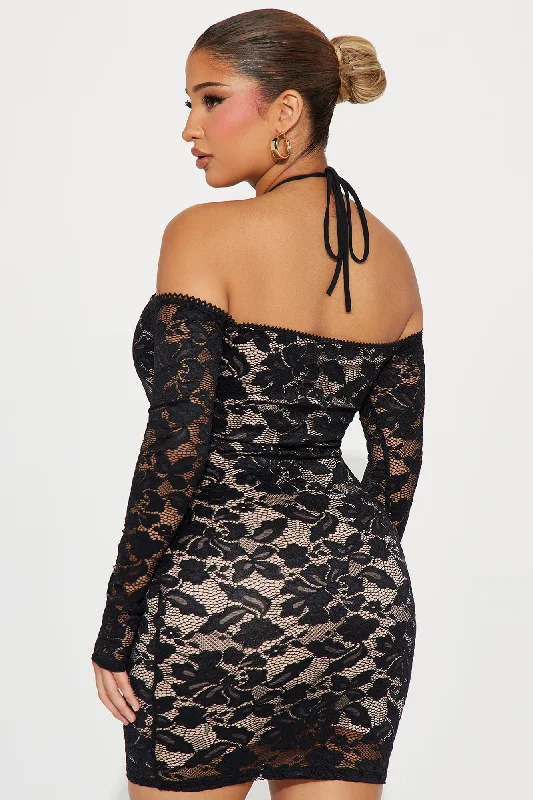 Kamila Lace Mini Dress - Black