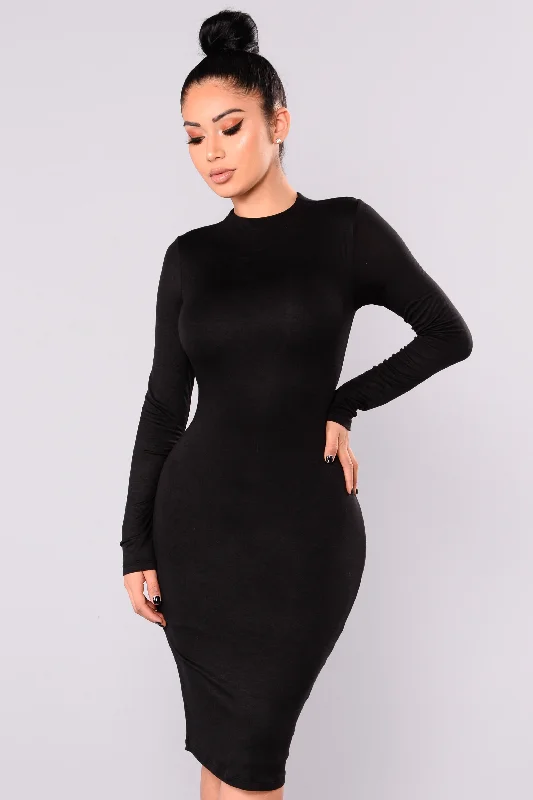 Kora Midi Dress - Black