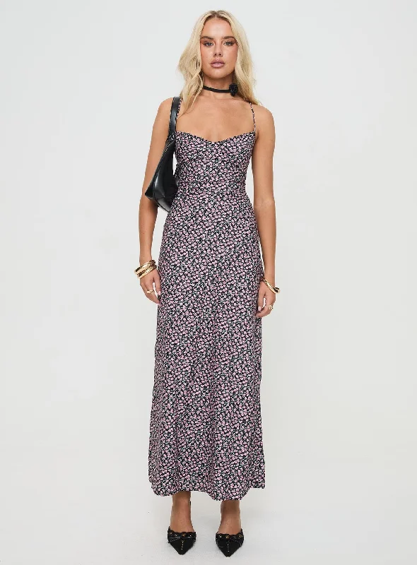 Laurent Maxi Dress Black Floral