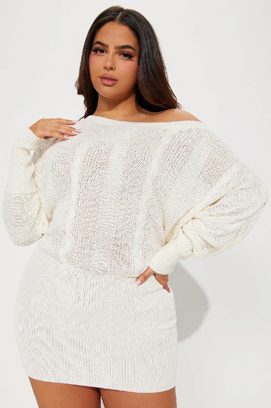 Lilian Sweater Mini Dress - White