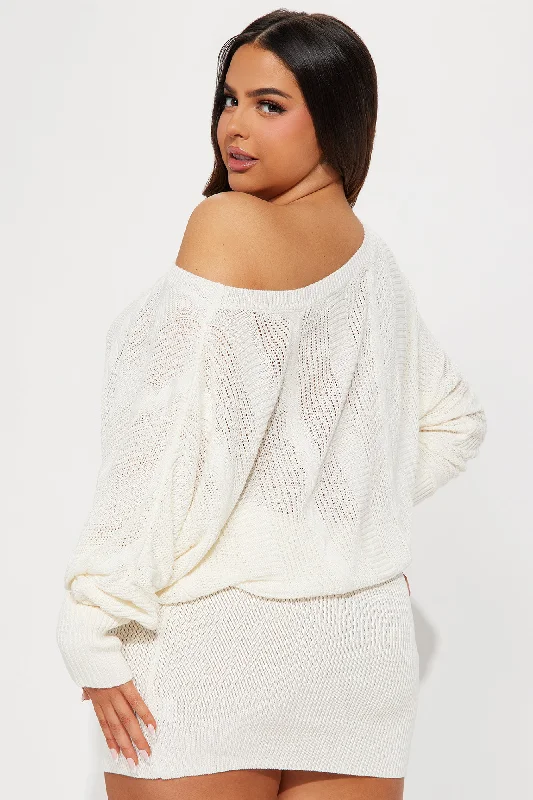 Lilian Sweater Mini Dress - White