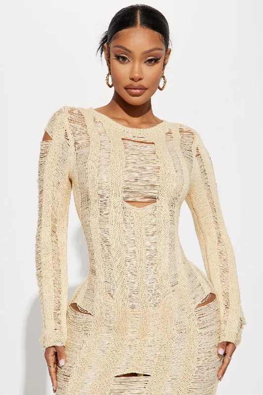 Los Cabos Crochet Midi Dress - Ivory