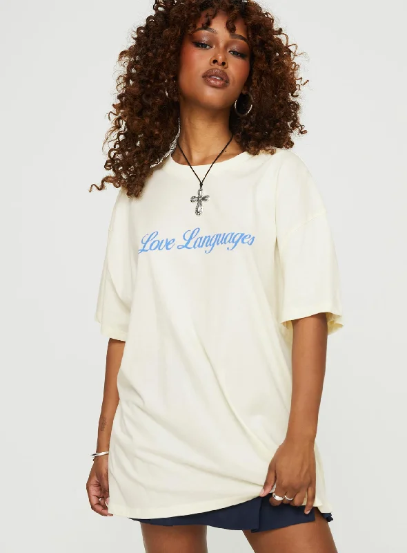 Love Languages Oversized Tee Yellow