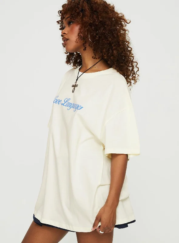 Love Languages Oversized Tee Yellow