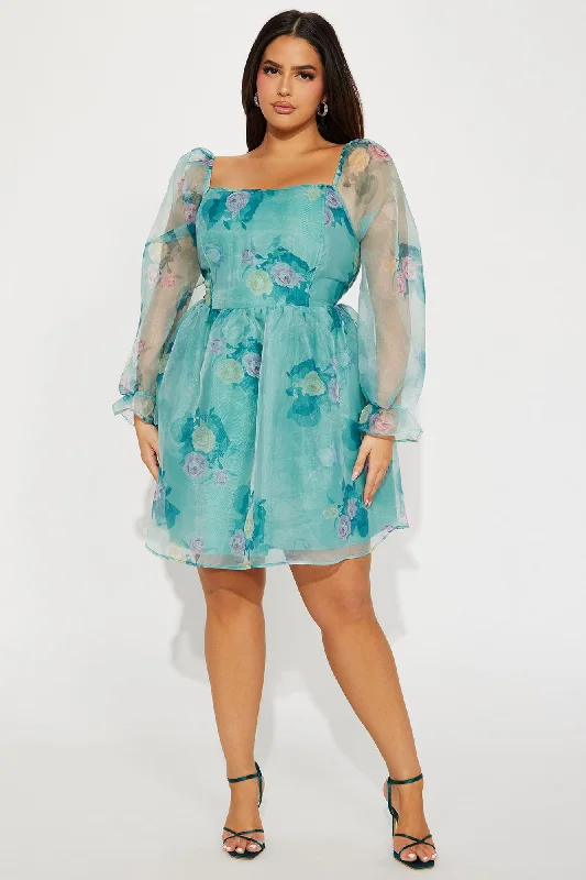 Meant To Be Chiffon Mini Dress - Blue/combo