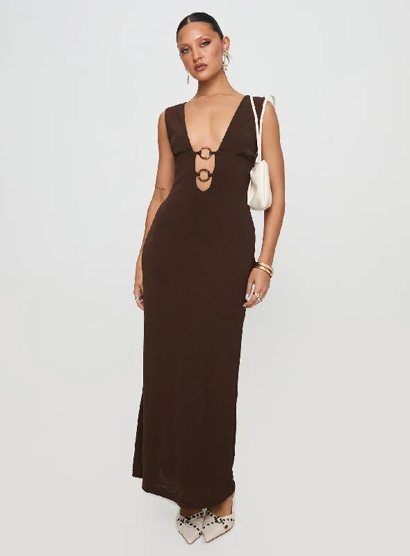 Steward Maxi Dress Chocolate