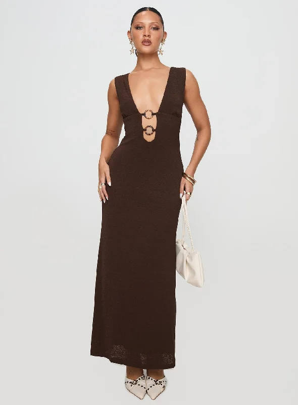 Steward Maxi Dress Chocolate