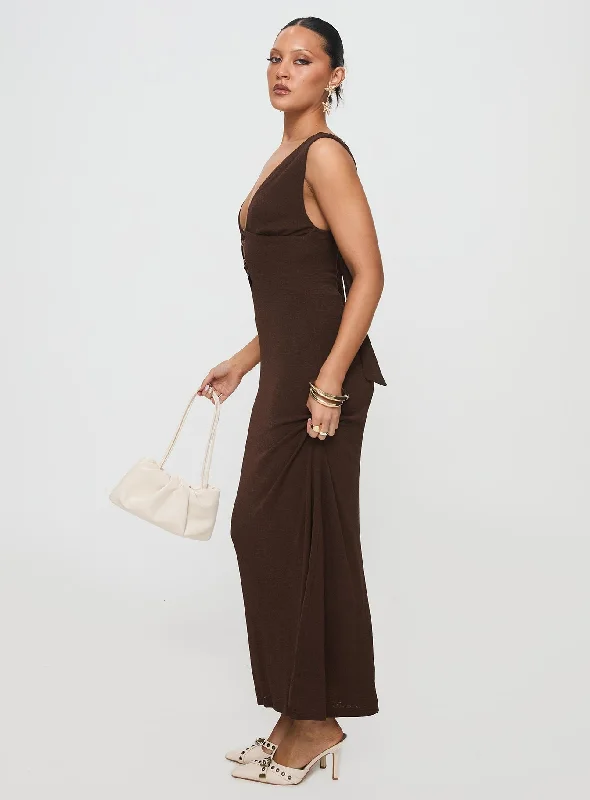 Steward Maxi Dress Chocolate