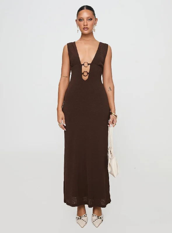 Steward Maxi Dress Chocolate