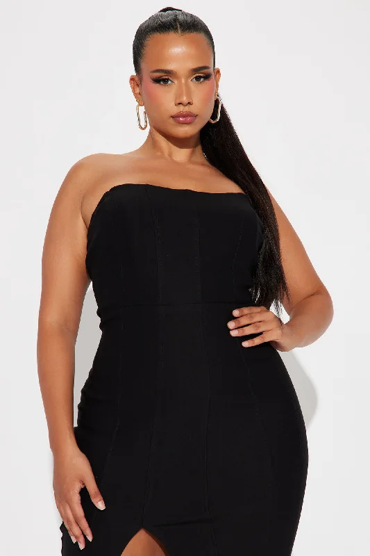 Mykonos Corset Midi Dress - Black