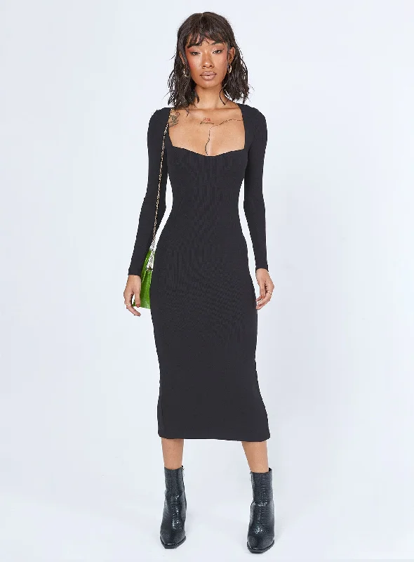 Nolan Midi Dress Black