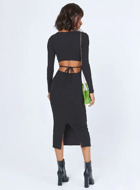 Nolan Midi Dress Black