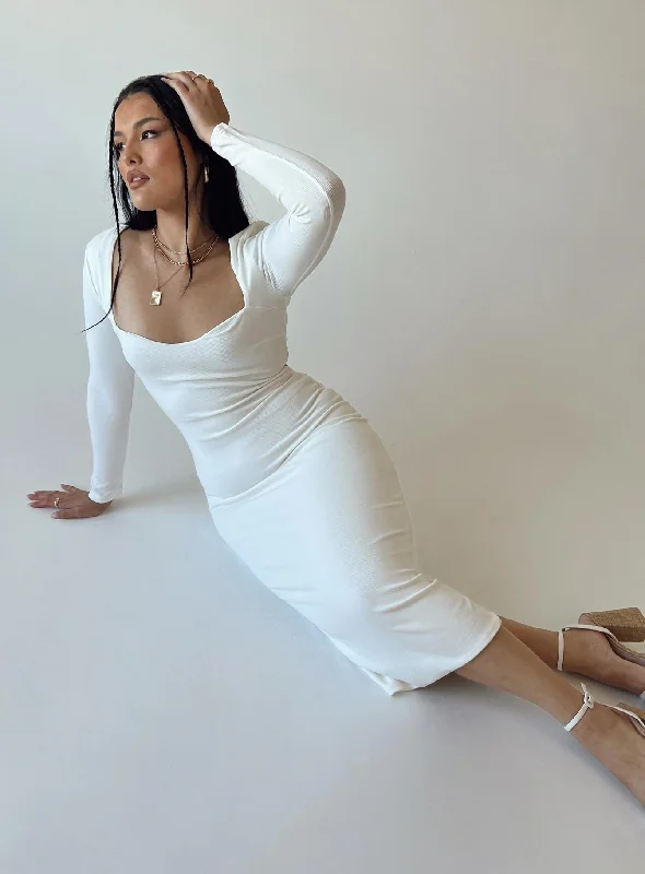 Nolan Midi Dress White