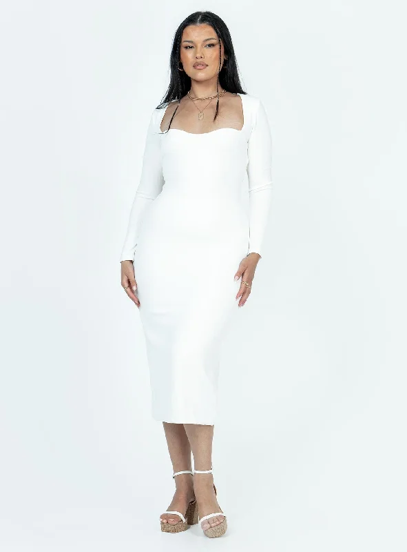 Nolan Midi Dress White