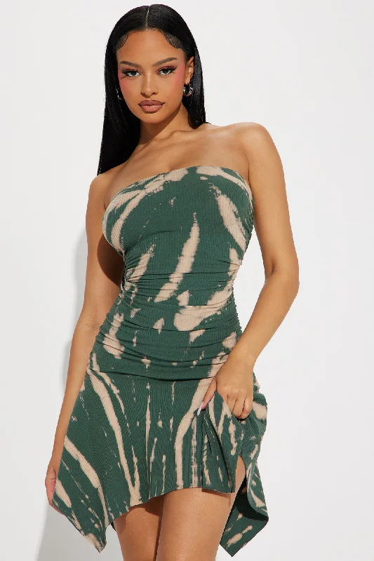 Piper Tie Dye Mini Dress - Green