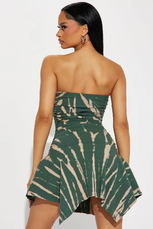 Piper Tie Dye Mini Dress - Green