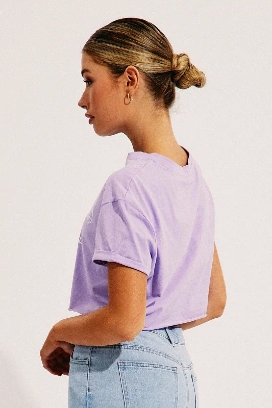 Purple Crop T Shirt