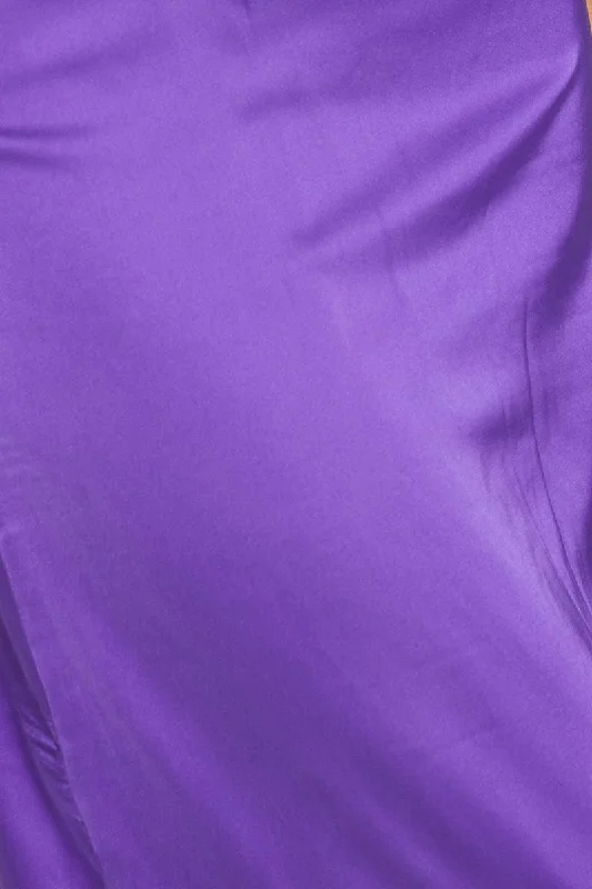 Purple Midi Dress Satin