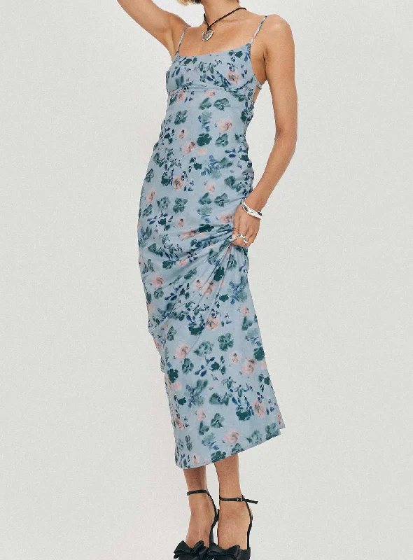 Ravia Maxi Dress Blue / Floral