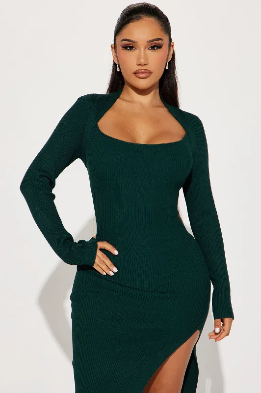 Reverie Attitude Midi Dress - Green